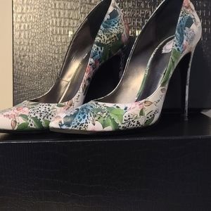Exquisite Philipp Plein Floral and Leopard Print Heels